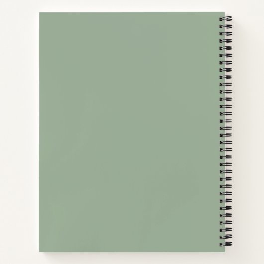 Carnet Élégant Monogramme Or Vert Sage (Dos)