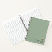 Carnet Élégant Monogramme Or Vert Sage (Intérieur)