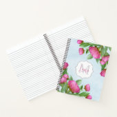 Carnet Élégant Monogramme Pink Botanical Peonies Élégant (Intérieur)