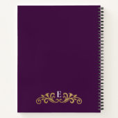 Carnet Élégant Monogramme Purple Gold Office School (Dos)