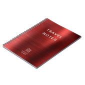 Carnet Élégant Monogramme Red Travel (Côté gauche)