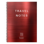 Carnet Élégant Monogramme Red Travel (Devant)
