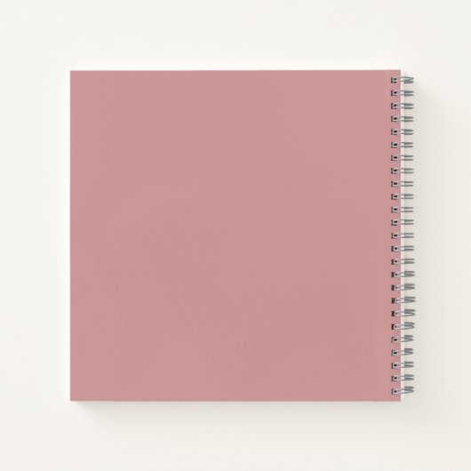 Carnet Élégant Monogramme rose Dusty Nom du script Initia (Dos)