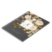 Carnet Élégant Monogramme Rose Gold Grey (Côté gauche)
