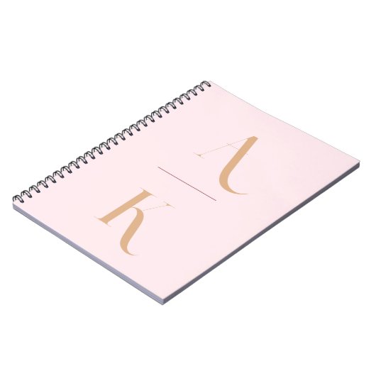 Carnet Élégant monogramme roux voyage rose (Côté gauche)