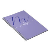 Carnet Élégant Monogramme Script Bureau École Violet (Côté Droit)