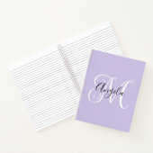 Carnet Élégant monogramme script lavande pâle (Intérieur)
