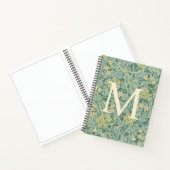 Carnet Élégant Monogramme Vert Jasmin Floral (Intérieur)