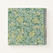 Carnet Élégant Monogramme Vert Jasmin Floral (Dos)