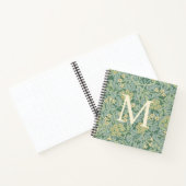 Carnet Élégant Monogramme Vert Jasmin Floral (Intérieur)