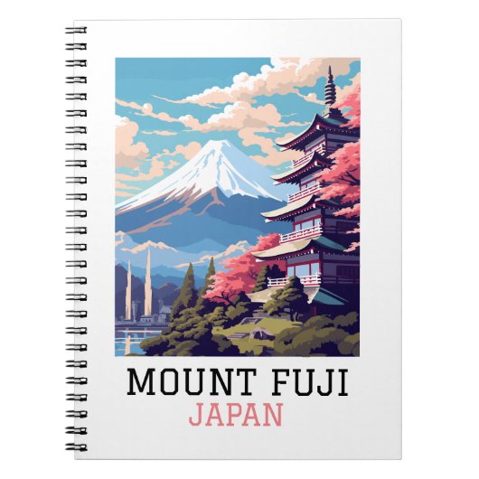 Carnet Élégant Mont Fuji Japon Voyage Art (Devant)