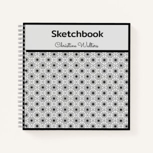 Carnet Elégant motif Abstrait, noir & blanc
