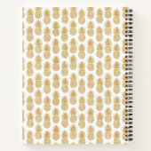 Carnet Élégant Motif d'ananas Tropical Blanc Or (Dos)