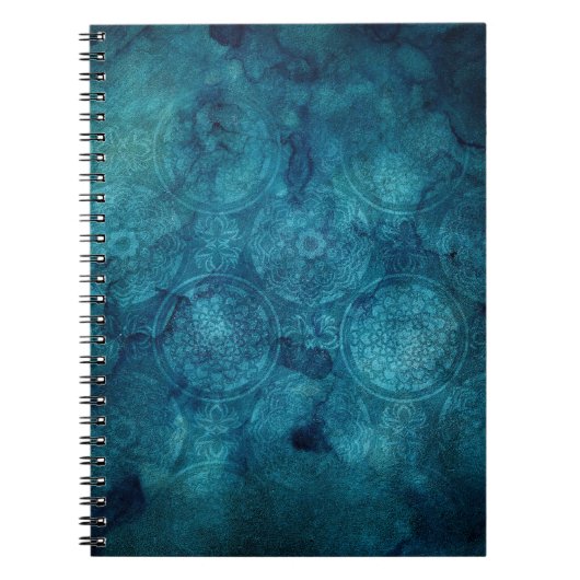 Carnet Elégant Motif d'aquarelle Mandala Turquoise (Devant)
