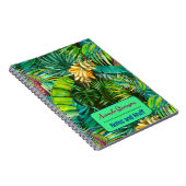 Carnet Élégant motif de banane à fleurs feuilles tropical (Côté Droit)