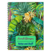 Carnet Élégant motif de banane à fleurs feuilles tropical (Devant)