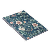Carnet Élégant motif floral avec fleurs rose et crème (Côté Droit)