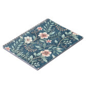 Carnet Élégant motif floral avec fleurs rose et crème (Côté gauche)