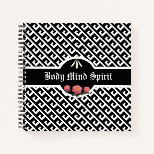 Carnet Élégant Motif géométrique noir et blanc