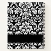Carnet Elégant motif noir blanc Damas (Dos)