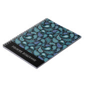 Carnet Élégant Motif Retro Blue Paisley (Côté gauche)