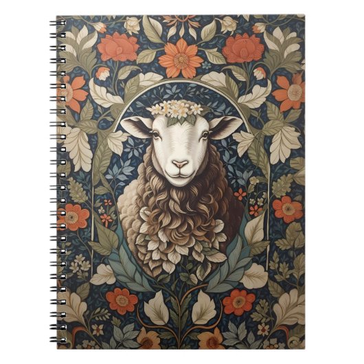 Carnet Elégant mouton William Morris Floral (Devant)
