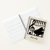 Carnet Elegant Music Piano Keyboard Clef Note Stylish (Intérieur)