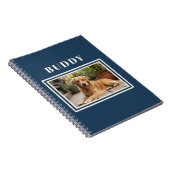 Carnet Elegant Navy Blue Dog Pet Photo  (Côté Droit)