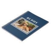 Carnet Elegant Navy Blue Dog Pet Photo  (Côté gauche)