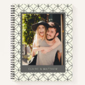 Carnet Élégant noir blanc ligne Art personnalisé photo (Devant)