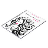 Carnet Élégant noir blanc Wavy Hairstyle extensions de ch (Côté gauche)