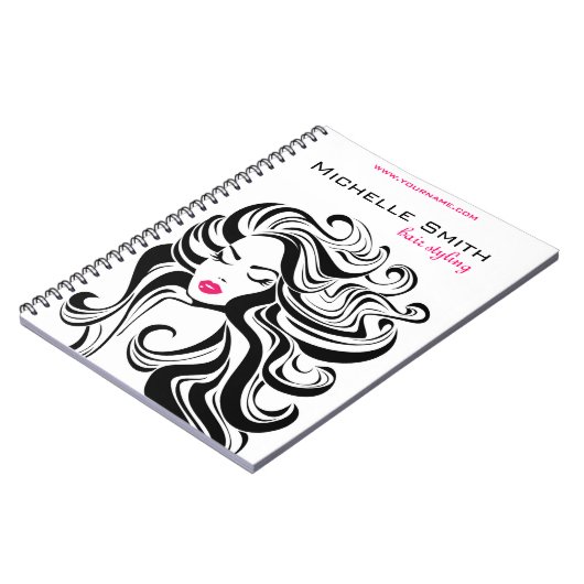 Carnet Élégant noir blanc Wavy Hairstyle extensions de ch (Côté gauche)