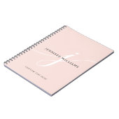Carnet Élégant noir rose clair rose Monogramme (Côté gauche)