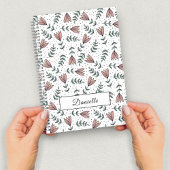 Carnet Élégant nom de motif floral rose