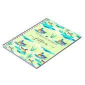 Carnet Élégant nom de script canards turquoise Recette (Côté gauche)