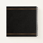 Carnet Élégant nom de script monogramme personnalisé noir (Dos)