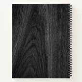 Carnet Élégant nom personnalisé minimal grain de bois fon (Dos)