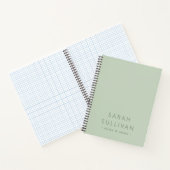 Carnet Élégant nom personnalisé minimal texte feu vert (Intérieur)
