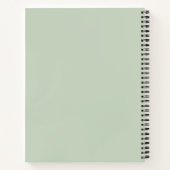Carnet Élégant nom personnalisé minimal texte feu vert (Dos)