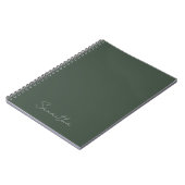 Carnet Élégant Nom Personnalisé Vert Foncé (Côté gauche)