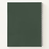 Carnet Élégant Nom Personnalisé Vert Foncé (Dos)