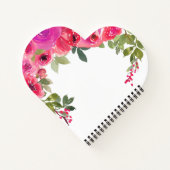 Carnet Elégant nom rose girly floral rose aquarelle (Dos)