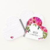 Carnet Elégant nom rose girly floral rose aquarelle (Intérieur)