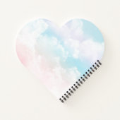 Carnet Elégant nuages célestes bleu pastel et rose (Dos)