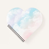 Carnet Elégant nuages célestes bleu pastel et rose (Devant)