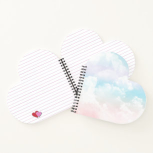 Carnet Elégant nuages célestes bleu pastel et rose