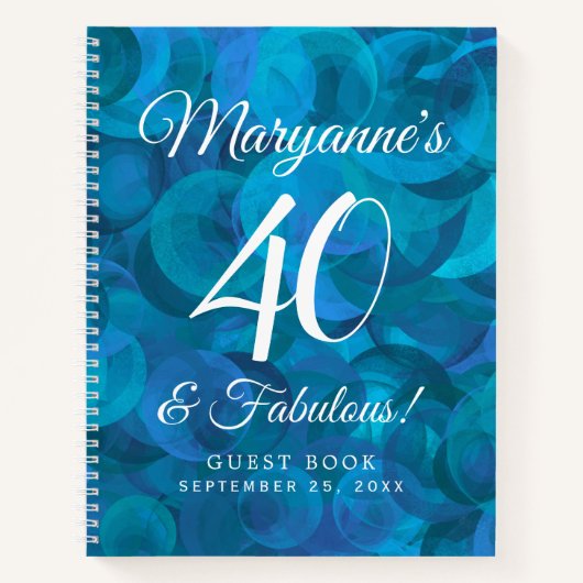 Carnet Elégant Ocean Blue 40 et fabuleuse fête d'annivers (Devant)