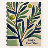 Carnet Elegant Olive Branch Personalized Recipe Book (Devant)