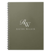Carnet Elegant Olive Green Monogram (Devant)