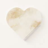 Carnet Elégant or Beige Aquarelle Coeur forme spirale (Dos)